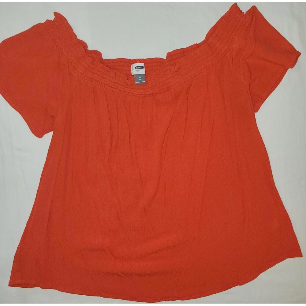 Old Navy women's XL orange short sleeve blouse